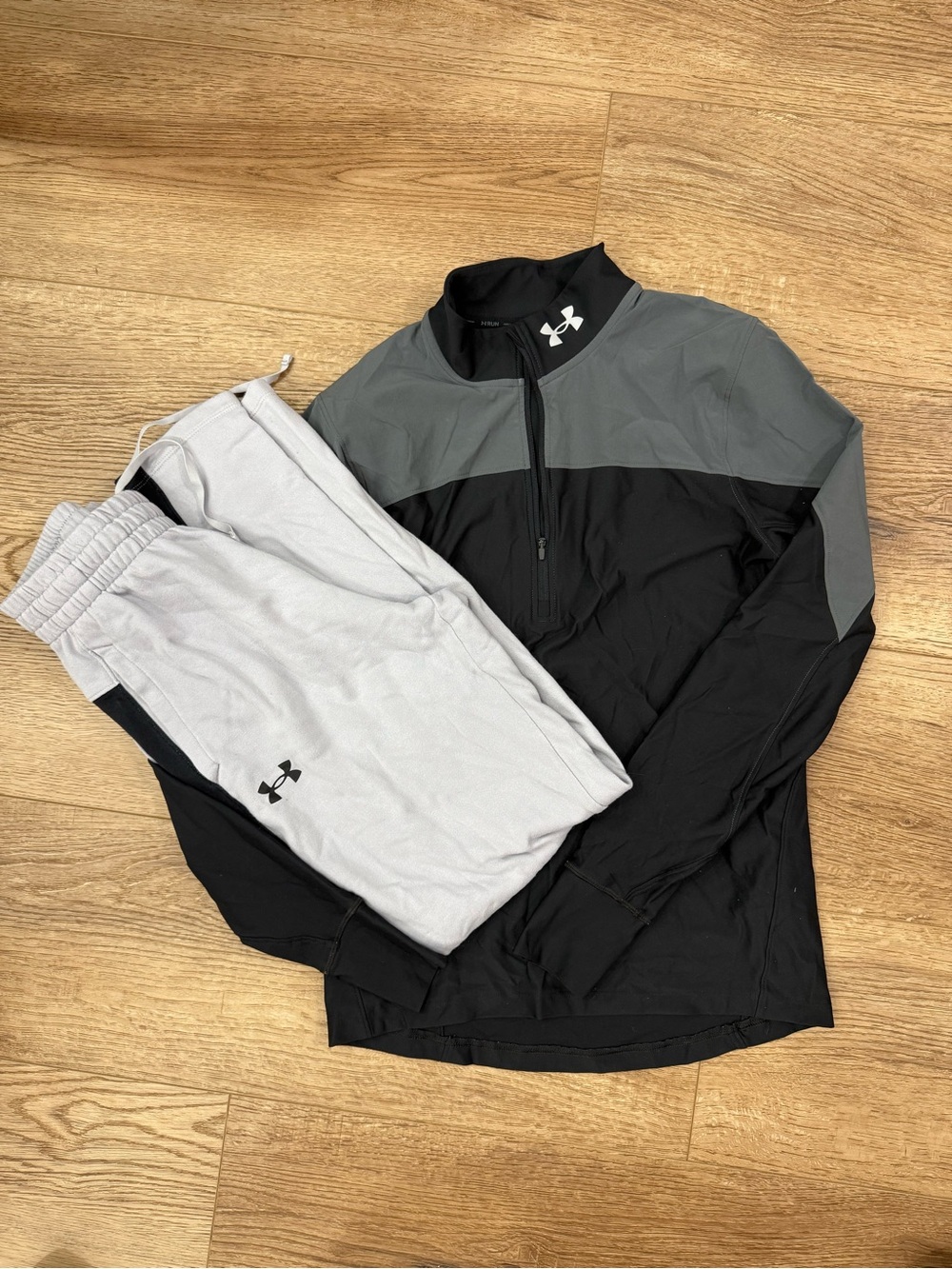 Under Armour Black and Gray Men's Quarter-Zip Performance Jacket
